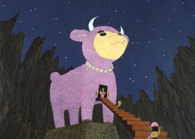 Cult of the Cute: Night Worship, mixed media on paper, 43 x 50 inches, 2005 by Kathy AOki
